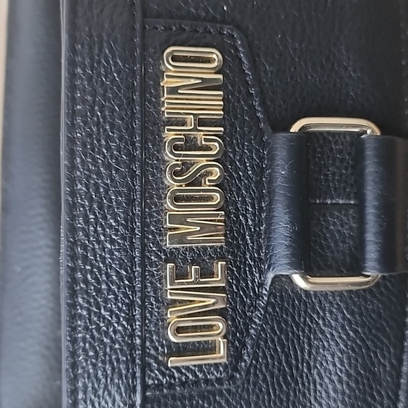 LOVE MOSCHINO Milano BORSA Black Leather Chain Strap Bag - Picture 10 of 13